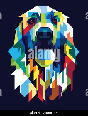 Farbenfroher Hund im Pop-Art-Stil Stock Vektor