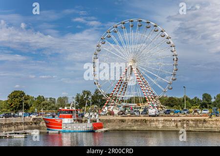 Bon Voyage Villette Riesenrad in Honfleur, Departement Calvados, Normandie, Frankreich Stockfoto