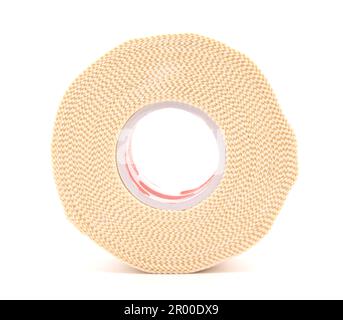 Medizinische bandage Rolle auf weißem Hintergrund Stockfoto