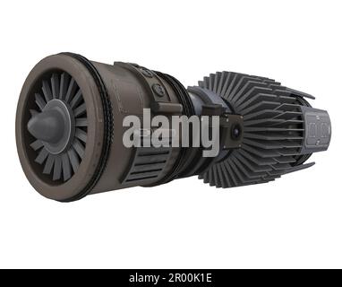 Turbofan Jet Engine isoliert Stockfoto