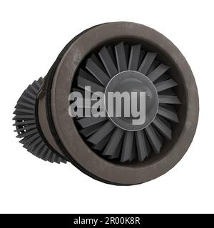 Turbofan Jet Engine isoliert Stockfoto