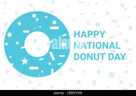 Happy National Donut Day Vector Illustration. Geeignet für Grußkarten, Poster und Banner. Stock Vektor