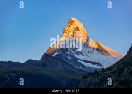 Matterhorn im Morgenglühen Stockfoto