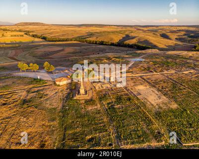 Numancia, población celtíbera , Cerro de la Muela, Garray, Provincia de Soria, Comunidad Autónoma de Castilla y Leon, Spanien, Europa Stockfoto