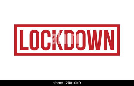 Sperrgummi-Stempel. Rote Lockdown Rubber Grunge Stamp Seal Vektor Illustration - Vektor Stock Vektor