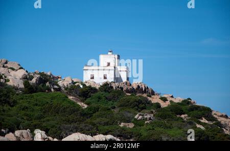 Leuchtturm VON PUNTA SARDEGNA. Palau Gallura, Insel Sardinien, Italien Stockfoto