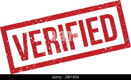 Bestätigter Gummistempel. Verifizierter Vektor Der Gummidichtung Im Grunge-Stempelprofil Stock Vektor