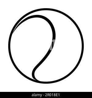 Tennisball. Schwarzes Symbol Darstellung von Vektorgrafiken isoliert, Darstellung von Sport-, Fitness- und Aktivitätsvektoren. Stock Vektor