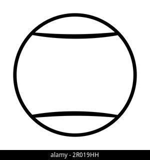 Tennisball. Schwarzes Symbol Darstellung von Vektorgrafiken isoliert, Darstellung von Sport-, Fitness- und Aktivitätsvektoren. Stock Vektor