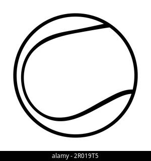 Tennisball. Schwarzes Symbol Darstellung von Vektorgrafiken isoliert, Darstellung von Sport-, Fitness- und Aktivitätsvektoren. Stock Vektor