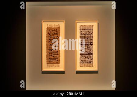 Anni Albers, Black-White Gold I, Arche-Panels für Congregation Bnai Israel, 1950, Baumwolle, Lurex- und Jutegarn, Bauhaus. Stockfoto