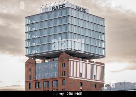 Bürogebäude der BASF Services Europe GmbH im Raum Friedrichshain, Berlin, Bundesrepublik Deutschland. Stockfoto