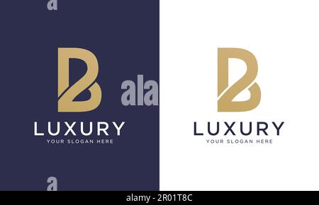 Goldene Vektorvorlage im Design des Royal Premium-Buchstabens „b“. Wunderschönes Logo-Design für luxuriöses Firmenlogo. Stock Vektor