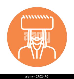 Jude in einer Hutlinie Farbe Symbol. Isoliertes Vektorelement. Skizzieren Sie das Piktogramm für Webseite, mobile App, Promo Stock Vektor