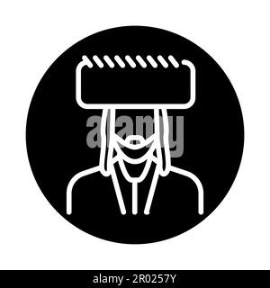 Jude in einer Hutlinie Farbe Symbol. Isoliertes Vektorelement. Skizzieren Sie das Piktogramm für Webseite, mobile App, Promo Stock Vektor