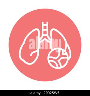 Symbol für die Farblinie der pulmonalen Hypertonie. Isoliertes Vektorelement. Skizzieren Sie das Piktogramm für Webseite, mobile App, Promo Stock Vektor