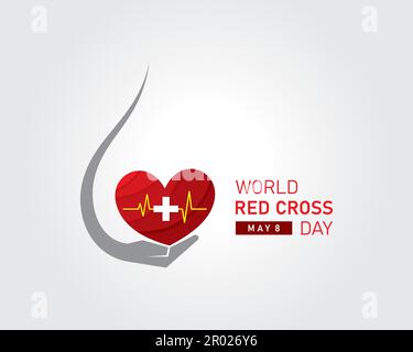 Vector Illustration for World Red Cross Day Konzept feiert am 8. Mai , Es ist ein Gesundheitskonzept Stock Vektor
