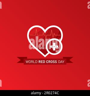 Vector Illustration for World Red Cross Day Konzept feiert am 8. Mai , Es ist ein Gesundheitskonzept Stock Vektor