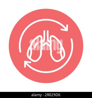 Symbol für die Farblinie der Lungentransplantation. Isoliertes Vektorelement. Skizzieren Sie das Piktogramm für Webseite, mobile App, Promo Stock Vektor