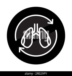 Symbol für die Farblinie der Lungentransplantation. Isoliertes Vektorelement. Skizzieren Sie das Piktogramm für Webseite, mobile App, Promo Stock Vektor