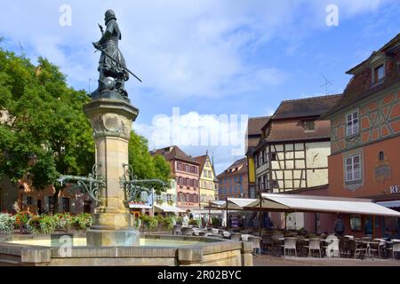 Frankreich, Elsass, Colmar, Stadtzentrum, Altstadt, Schwendi-Brunnen Stockfoto