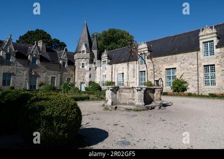 Schloss Und Schloss Des Malerischen Dorfes Rochefort En Terre Im Departement Morbihan In Der Bretagne, Frankreich Stockfoto