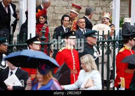London, Großbritannien. 06. Mai 2023. Nick Cave verlässt Westminster nach der Krönungszeremonie im Zentrum von London, Großbritannien, am 6. Mai 2023. Foto: Raphael Lafargue/ABACAPRESS.COM Kredit: Abaca Press/Alamy Live News Stockfoto