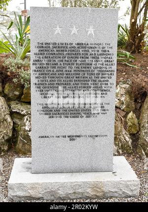 Memorial für die US-Truppen, die am D-Day in Dartmouth, South Devon, England, beteiligt waren Stockfoto