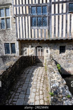 Ightham Mote mittelalterliches Herrenhaus, Mote Road, Ivy Hatch, Sevenoaks, Kent, England, Großbritannien. Stockfoto