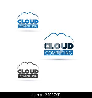 Cloud-Computing-Symbol oder Label-Design-Set Stock Vektor