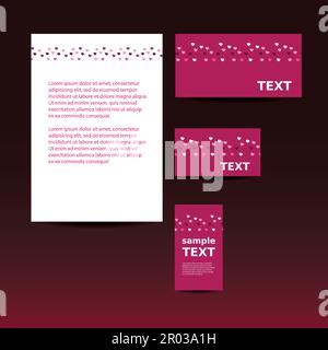 Vorlage für Schreibwaren, Corporate Image Design mit Hearts Design Stock Vektor