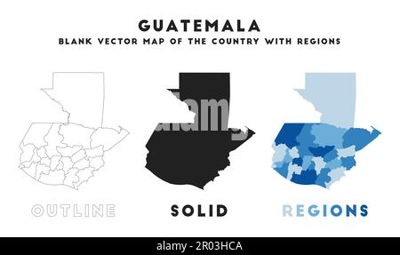 Guatemala-Karte. Borders of Guatemala (Grenzen von Guatemala) für Ihre Infografik. Vektorform. Vektordarstellung. Stock Vektor