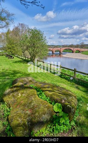 Eden Bridge, über den Fluss Eden, nahe Lazonby, Penrith, Cumbria Stockfoto