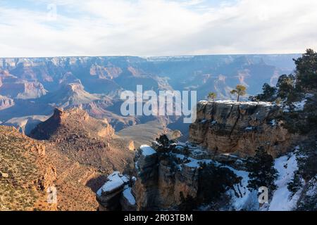 Blick auf den Grand Canyon vom Hermits Rest. Grand Canyon-Nationalpark, Arizona, USA. Stockfoto