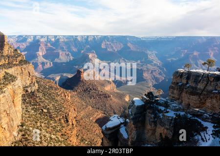 Blick auf den Grand Canyon vom Hermits Rest. Grand Canyon-Nationalpark, Arizona, USA. Stockfoto