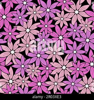 Dekoratives Nahtmuster mit Blumen. Stock Vektor