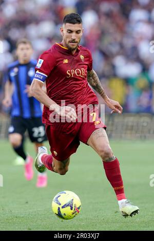 Rom, Italien. 06. Mai 2023. Lorenzo Pellegrini von AS Roma während des Spiels der Serie A zwischen Roma und Inter Mailand am 6. Mai 2023 im Stadio Olimpico, Rom, Italien. Kredit: Giuseppe Maffia/Alamy Live News Stockfoto