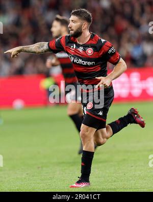 Sydney, Australien. 06. Mai 2023. Brandon Borrello von den Wanderers in Aktion während des Eliminationsfinalspiels zwischen den Wanderers und dem FC Sydney im CommBank Stadium am 6. Mai 2023 in Sydney, Australien. Kredit: IOIO IMAGES/Alamy Live News Stockfoto
