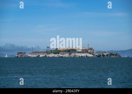 Das United States Penitentiary, Alcatraz Island, war auch ein Hochsicherheitsgefängnis auf Alcatraz Island vor der Küste von San Francisco, Kalifornien Stockfoto