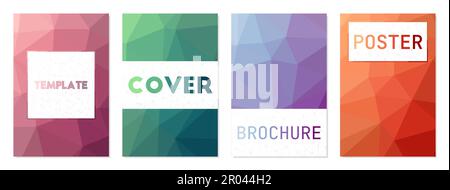 Satz von Abdeckungen im Technologiestil. Kann als Cover, Banner, Flyer, Poster, Visitenkarte, Broschüre. Wunderschöne Kollektion mit geometrischem Hintergrund. Stock Vektor
