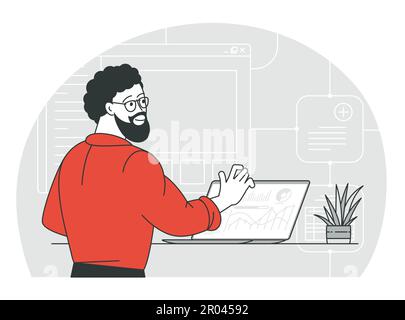 Verbote, am Bürotisch zu sitzen. Stock Vektor
