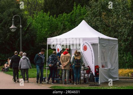 Entomologieausstellung im Freien des Naturhistorischen Museums Pfalzmuseum im Kurgarten Bad Dürkheim Stockfoto