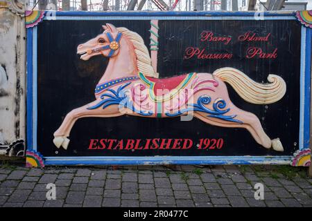 Funfair Horse Barry Island Pleasure Park Barry South Wales Stockfoto