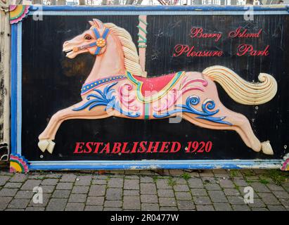 Funfair Horse Barry Island Pleasure Park Barry South Wales Stockfoto