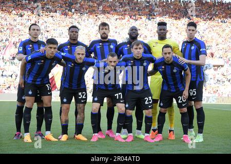 Stadio Olimpico, Rom, Italien. 6. Mai 2023. Serie A Fußball; Rom gegen Inter Mailand; die Startlinie des FC Inter Mailand Credit: Action Plus Sports/Alamy Live News Stockfoto