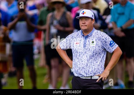 Charlotte, NC, USA. 6. Mai 2023. Sungjae im auf dem 8. Green während der dritten Runde der Wells Fargo Championship 2023 im Quail Hollow Club in Charlotte, NC. (Scott Kinser/Cal Sport Media). Kredit: csm/Alamy Live News Stockfoto