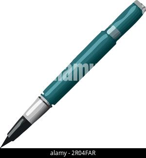 Blauer Kugelschreiber über Weiß Stock Vektor