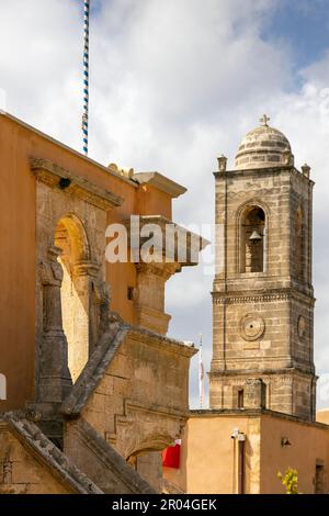 Griechisch-orthodoxes Kloster Agia Triada auf der Halbinsel Akrotiri bei Chania, Kreta. Griechenland. Stockfoto