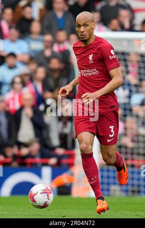 Fabinho #3 von Liverpool während des Premier League-Spiels Liverpool gegen Brentford in Anfield, Liverpool, Großbritannien, 6. Mai 2023 (Foto: Steve Flynn/News Images) Stockfoto