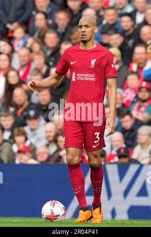 Fabinho #3 von Liverpool während des Premier League-Spiels Liverpool gegen Brentford in Anfield, Liverpool, Großbritannien. 6. Mai 2023. (Foto von Steve Flynn/News Images) in Liverpool, Großbritannien, 5/6/2023. (Foto: Steve Flynn/News Images/Sipa USA) Guthaben: SIPA USA/Alamy Live News Stockfoto